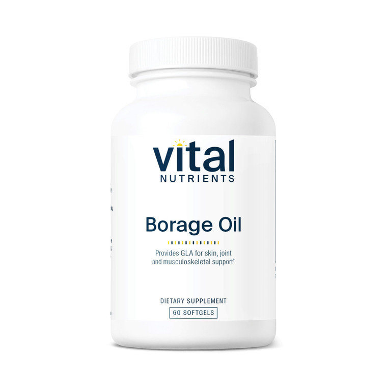 Vital Nutrients Borage Oil 1000mg - High-Dose GLA Omega-6 Supplement - Powerful Antioxidant for Skin, Join, Nerve Function - Gluten, Dairy, Soy Free