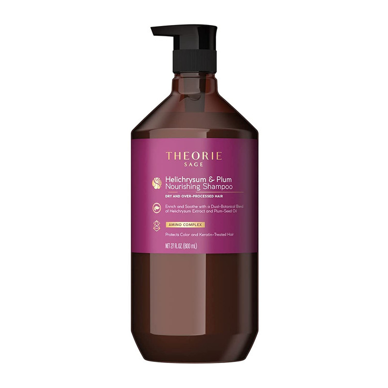 Theorie Helichrysum and Plum Nourishing Shampoo - Enrich and Soothe - Suited for Dry & Over Processed Hair - Protects Color & Keratin Treated Hair, P