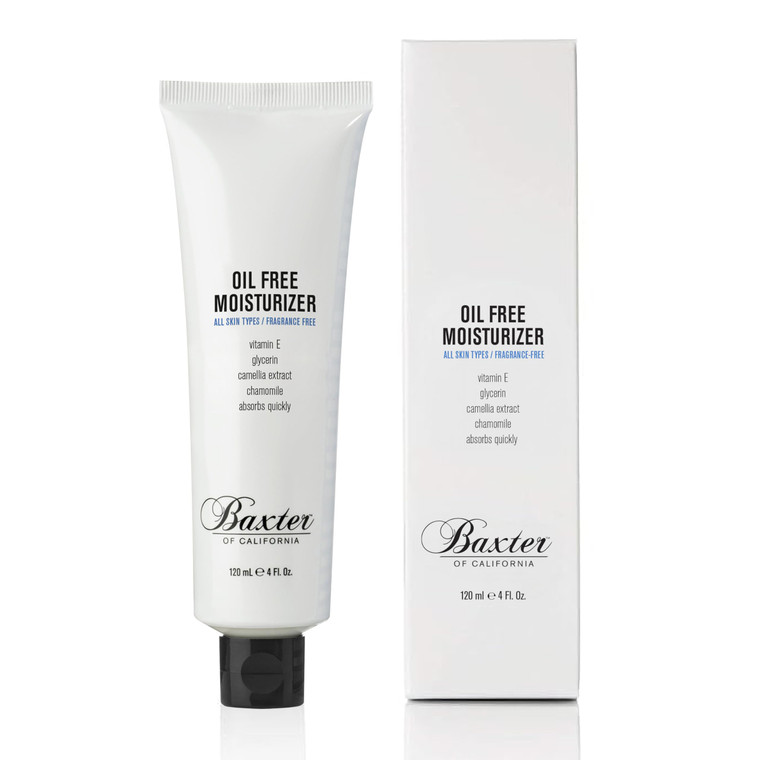 Baxter of California Oil Free Face Moisturizer for Men | Lightweight | Fragrance Free | All Skin Types | 4 Fl Oz
