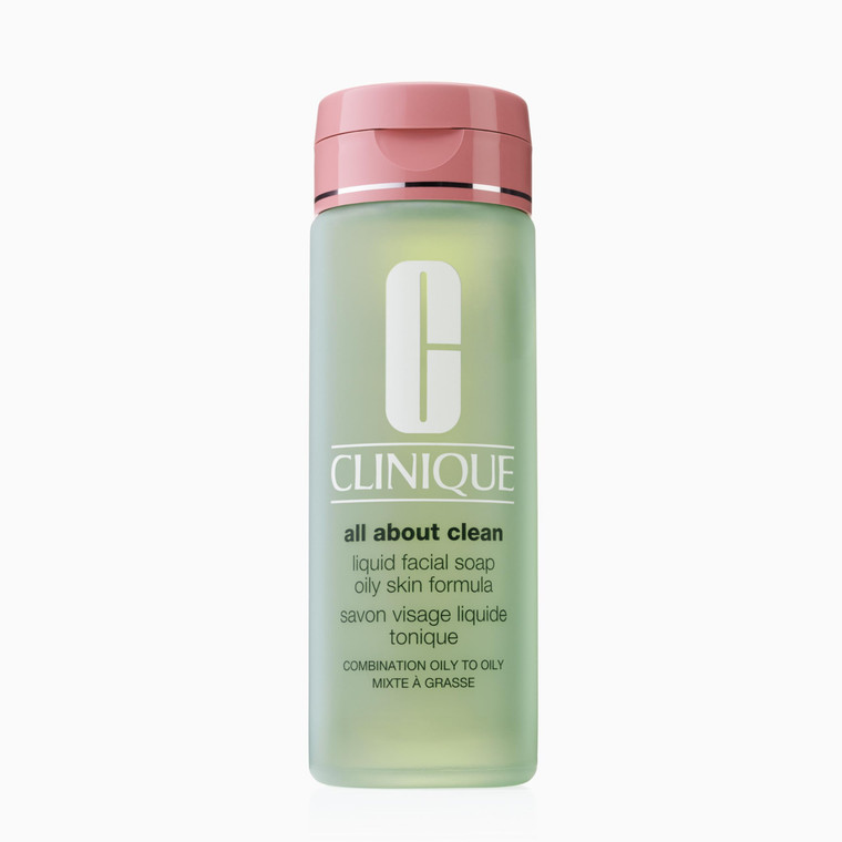 Clinique 3-Step All About Clean Liquid Facial Cleanser Soap | Face Wash For Oily Skin | Types 3 + 4, 6.7 Fl Oz