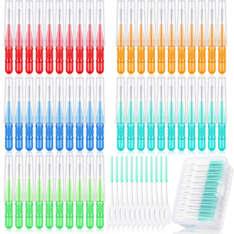 Patelai 350 Pieces Interdental Brush Tooth Floss Tooth Cleaning Tool Toothpick Dental Flossing Head Oral Flosser Refill Dental Flosser Toothpick Clea