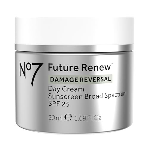 No7 Future Renew Damage Reversal Face Cream with SPF 25 - Anti Aging Face Moisturizer with Skin Firming Benefits - Formulated with Peptide Technology