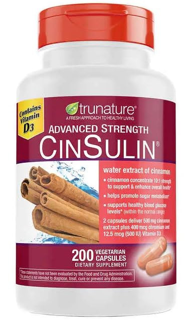 OProCyn Tru Nature Cinsulin Advanced Strength Cinnamon Extract 500mg, 200 Vegetarian Capsules