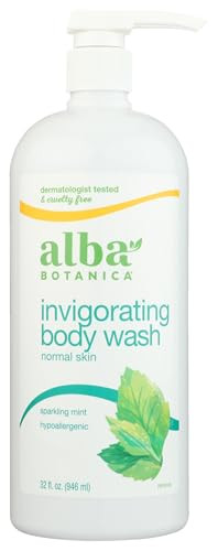 Alba Botanica Very Emollient Body Wash, Sparkling Mint, 32 Oz