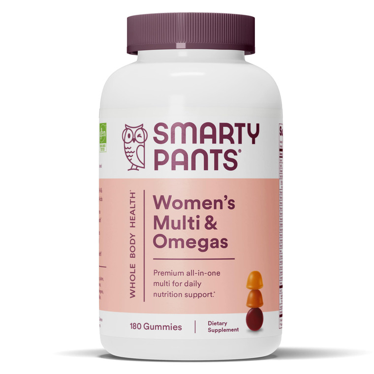 SmartyPants Women's Multivitamin Gummies: Omega 3 Fish Oil (EPA/DHA), Methylfolate, CoQ10, Vitamin D3, C, Vitamin B12, B6, A, K & Zinc, Inositol, Glu