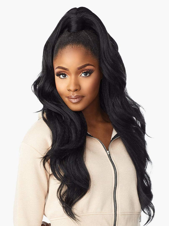 Sensationnel Instant Updown Halfwig Pony - Unit 11 4 Style in 1 Half Wig and Pony Wrap (1 JETBLACK)