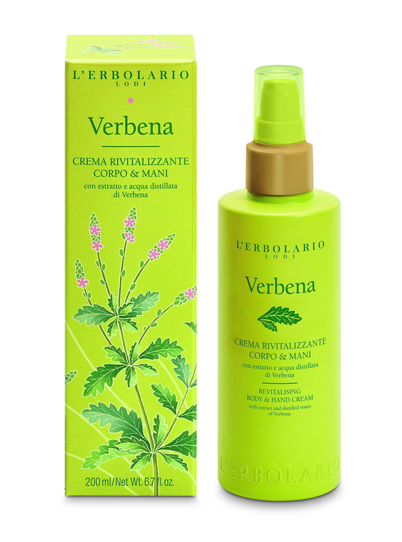 L'Erbolario Revitalizing Body and Hand Cream - Moisturizing Hand Lotion for Women and Men with Sunflower Oil - Citrus Floral Scent - Verbena - 6.7 oz