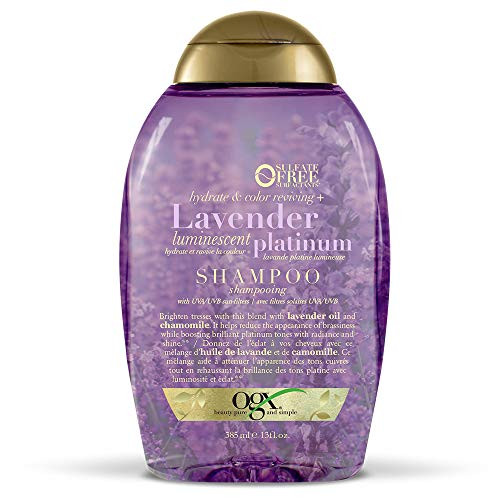 OGX Hydrate & Color Reviving + Lavender Luminescent Platinum Shampoo, 13 Ounce Bottle