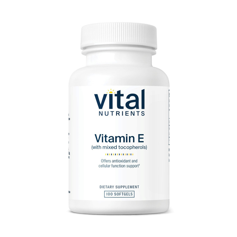 Vital Nutrients Vitamin E with Mixed Tocopherols - Potent Antioxidant Vitamin E Supplements to Support Cardiovascular Health* - Gluten and Dairy Free
