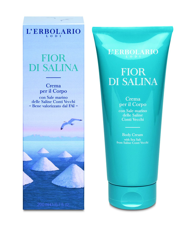L'Erbolario Fior Di Salina Body Cream - Soothing Sea Salt Moisturizer for Dry Skin - Calcium and Magnesium-Rich - With Hydrating Cocoa Butter - 6.7 o