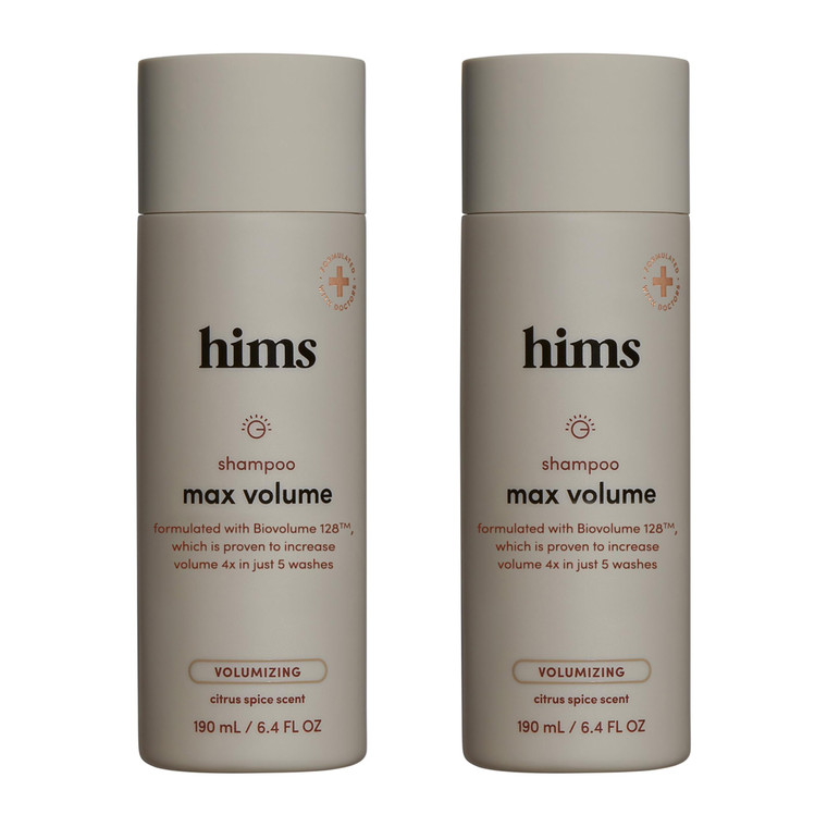 hims Max Volume Shampoo 2 Pack - Volumizing Shampoo for Men with Biotin - Citrus Spice - Men's Natural Shampoo Adds Volume, Shine & Bounce - 2 x 6.4