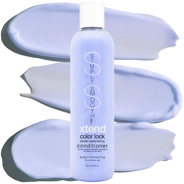 SIMPLY SMOOTH Color Lock Keratin Replenishing Conditioner, 8.5 Fl Oz - Slows Color Fade & Prolongs Hair Service, Sodium Chloride Free, Gently Cleanse