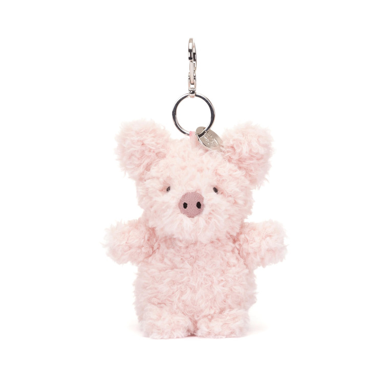 Jellycat Little Pig Bag Charm, 4 inches - Farmyard Plush Keychain - Great Gift Idea