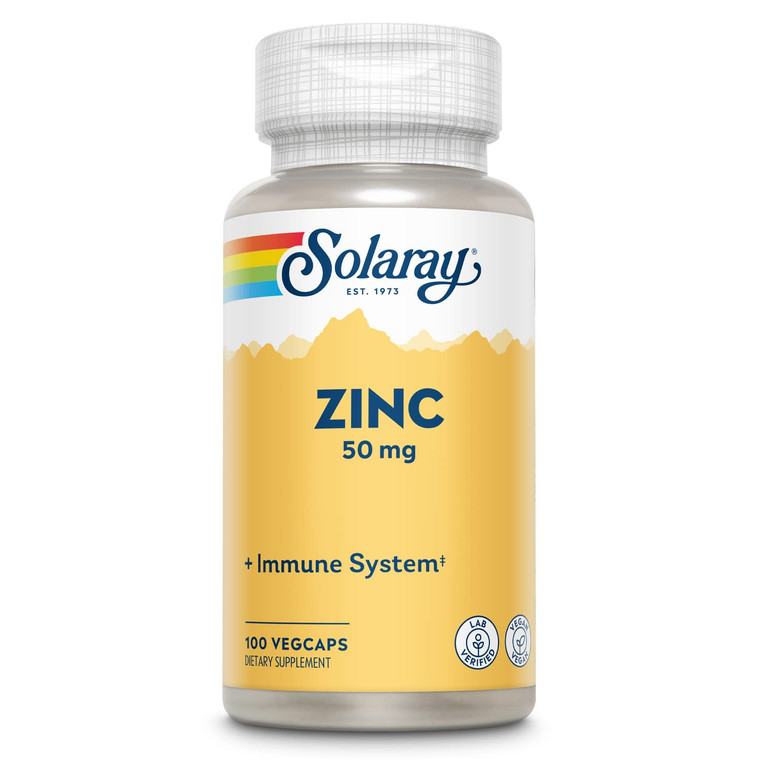 Zinc 50mg Solaray 100 Veg Cap - Pack of 3