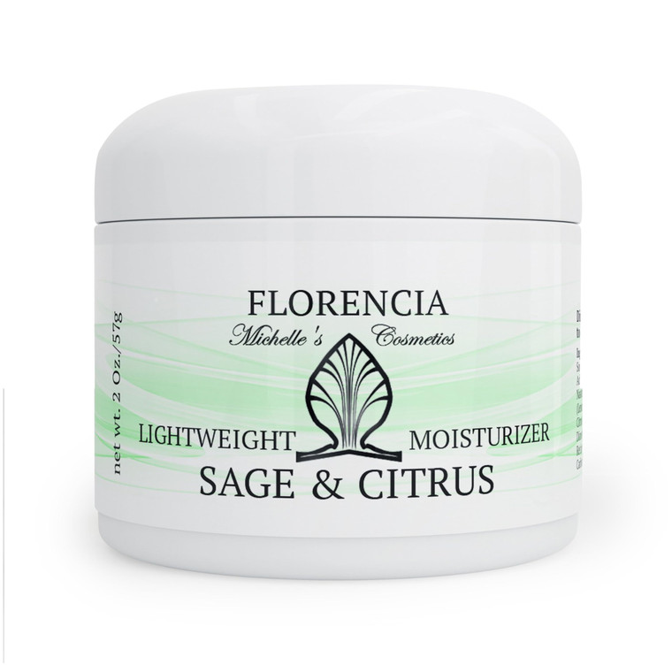 Florencia Sage & Citrus Lightweight Moisturizer - Fast-Absorbing, Hydrating, Nutrient Enhanced Face Cream for Sensitive, Oily, Combination Skin.