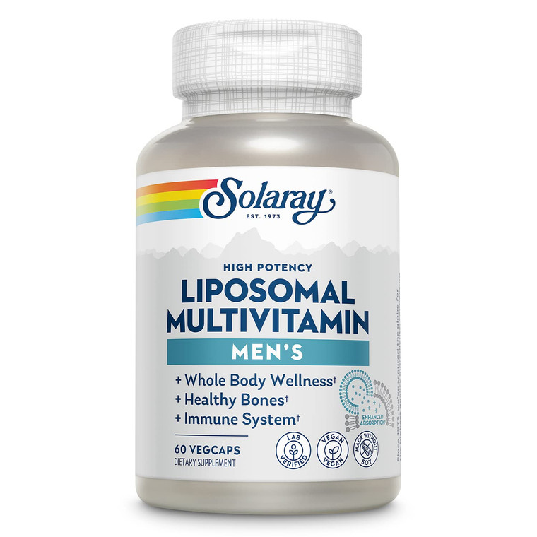 SOLARAY Liposomal Multivitamin for Men, Enhanced Absorption Immune, Energy & Bone Support, Mens Daily Multi Vitamin, BCAAs, Vitamin D3, C, B12, Zinc,