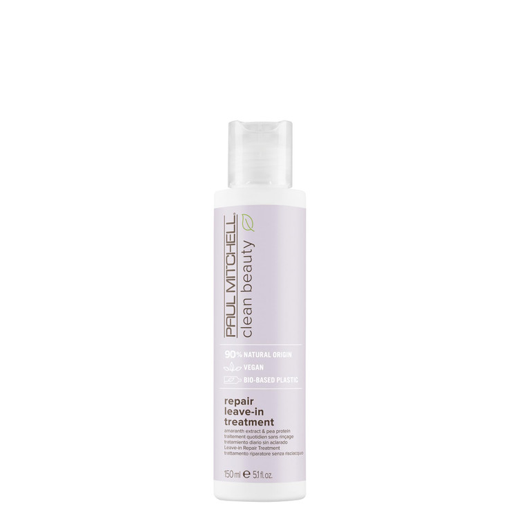 Paul Mitchell Clean Beauty Repair Leave-In Treatment, Leave-In Conditioner, Restores Strands, For Damaged, Brittle Hair, 5.1 fl. oz.