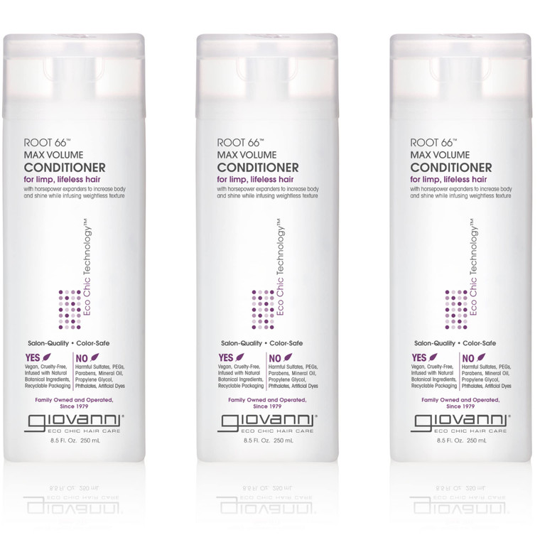 GIOVANNI 2chic Root 66 Max Volume Conditioner - For Fine Hair, Helps Strengthen & Protect Fine, Lifeless Hair, Volumizing Conditioner, Infused with N