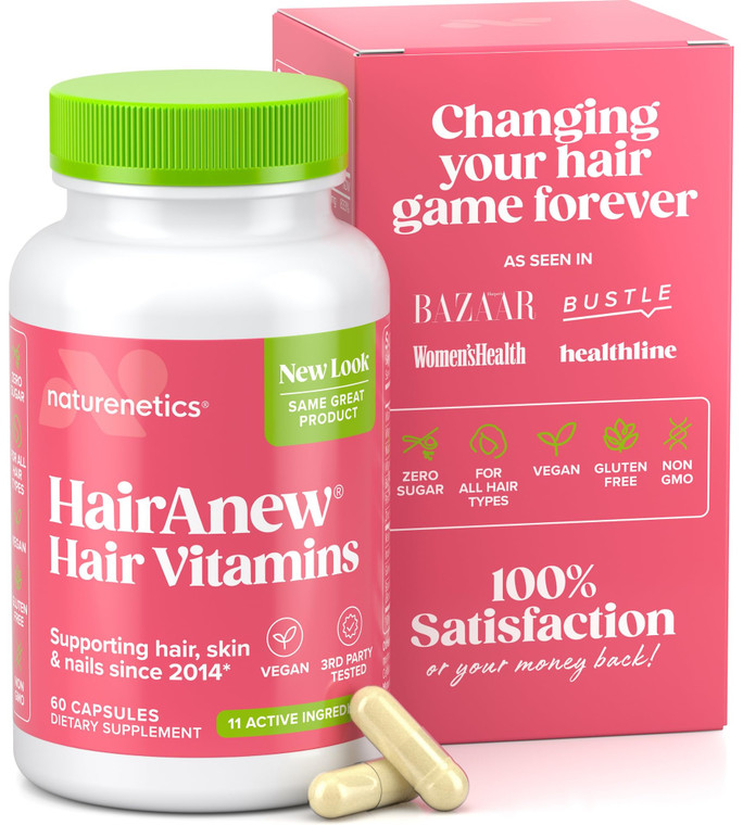 Naturenetics HairAnew Hair Growth Vitamins for Women & Men - Hair Vitamins For Faster Hair Growth & Thickness - Part of Proceeds go to Hair Loss Char