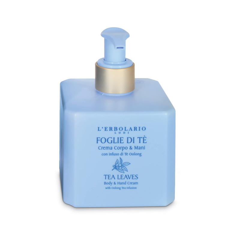 L'Erbolario Body and Hand Cream - Toning and Moisturizing Hand Lotion for Women and Men with Cocoa Butter - Citrus Floral Scent - Tea Leaves - 8.4 oz