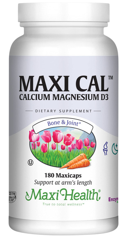 Calcium 1000 mg Supplement with Vitamin D3 (1000 IU) and Magnesium (500 mg) - Bone, Teeth and Joint Support for Men and Women - 180 Capsules - Maxi C