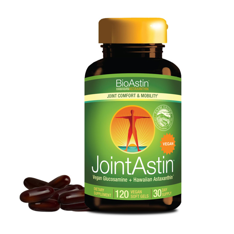 Nutrex Hawaii JointAstin - 12 mg, 120 Softgels - Joint Support Supplement with Glucosamine & BioAstin Hawaiian Astaxanthin - Farm-Direct Antioxidant