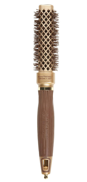 Olivia Garden NanoThermic Ceramic + Ion Square Shaper Thermal Hair Brush - Not Electrical - Professional Blowout Brush for Normal to Thick Hair - 1"-