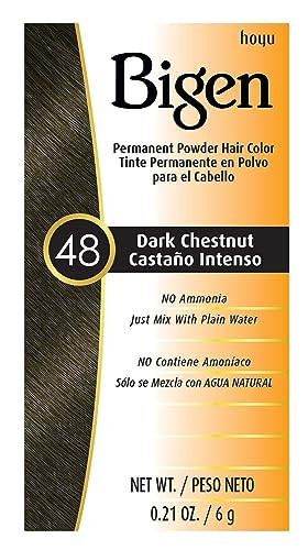 Bigen Powder Hair Color #48 Dark Chestnut 0.21oz (6 Pack)