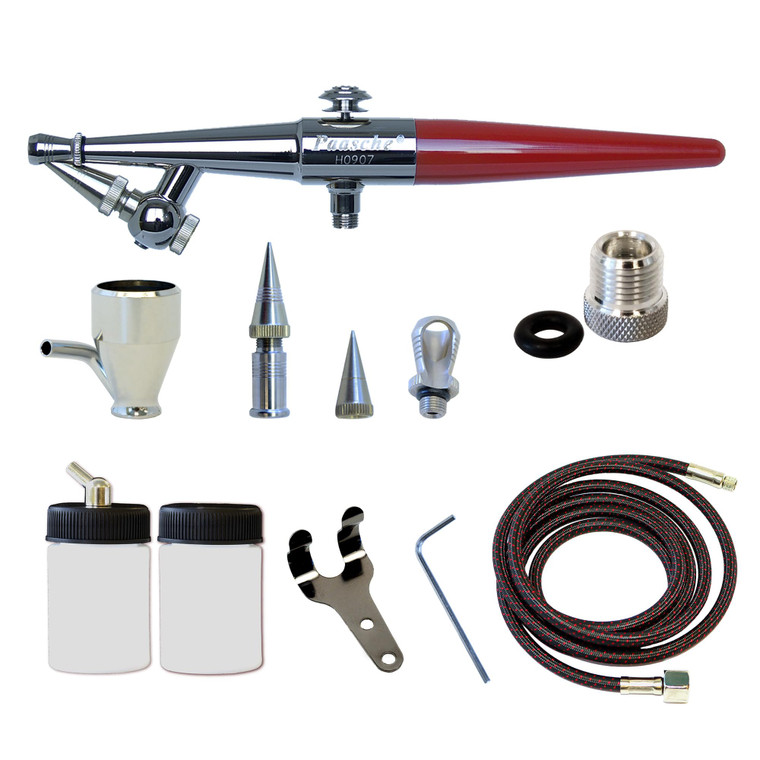 Paasche Airbrush H-Set Single Action Siphon Feed Airbrush Set , Red