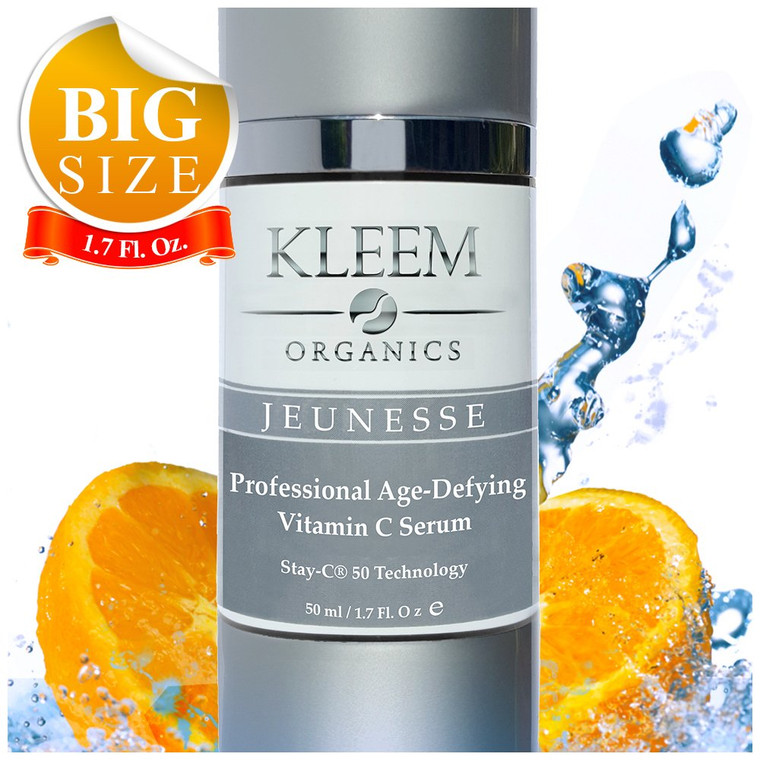 Kleem Pure Vitamin C Serum for Face for Women with Hyaluronic Acid & Vitamin E | Anti Aging Serum to Boost Collagen, Reduce Wrinkles, Acne, Dark Spot
