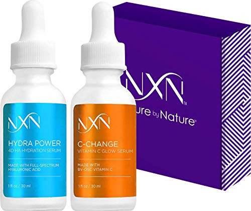 NxN Vitamin C & Hyaluronic Acid Serum Set, Clinically Proven to Brighten Skin, Reduce Dark Spots, Improve Hyper Pigmentation Age Spots, Reduce Fine L