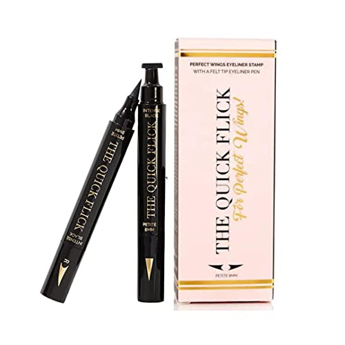 The Quick Flick Winged Eyeliner Stamp  Waterproof & Smudge Proof Vegan Cat Eye Stamp Eyeliner  3mm Thick Winged Stamp & 8mm Petite Felt-Tip Liquid
