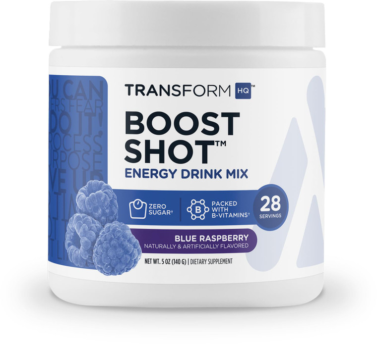 TransformHQ Energy & Focus Powder (Strawberry Lemonade) - Boost Shot Clean Energy Drink Mix - Sugar Free - Non-GMO, Gluten-Free, 28 Servings