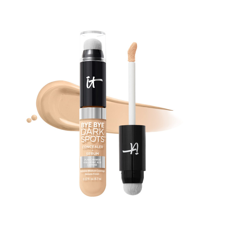 IT Cosmetics Bye Bye Dark Spots Concealer + Brightening Serum  2% Niacinamide, Hyaluronic Acid & Caffeine - Medium Coverage, Natural Finish, All Ski