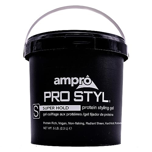 AmPro Pro Styl Styling Gel - Protects and Strengthens Your Strands - Non-Flaking, Alcohol Free, Vegan Formula - Flexible, Touchable Hold for All Hair