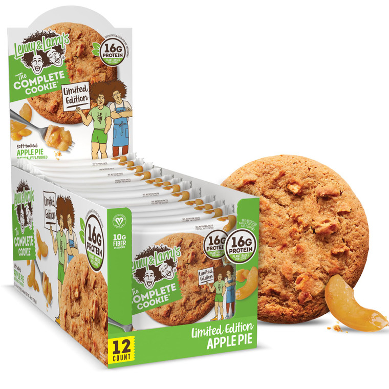 Lenny & Larry's Complete Protein Cookie, [Apple Pie], Chewy Soft Baked, 16g Plant Protein, Vegan, Non-GMO, High Fiber, [4 Ounce] Cookie (Pack of 12)