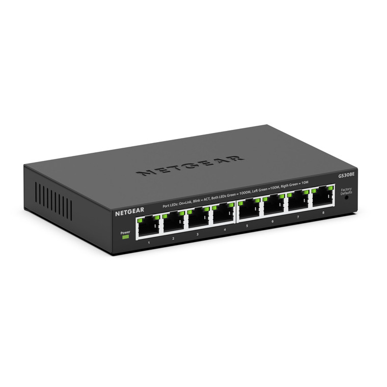 NETGEAR 8-Port Gigabit Ethernet Easy Smart Managed Essentials Switch (GS308E) - Desktop or Wall Mount, Home Network Hub, Office Ethernet Splitter, Si