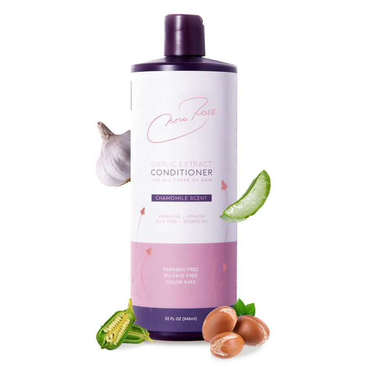 Nora Ross Garlic Extract Daily Moisturizing Conditioner with Argan Oil, Aloe & Chamomile Scent  Deep Conditioning for Smooth, Shiny Hair  Sulfate F