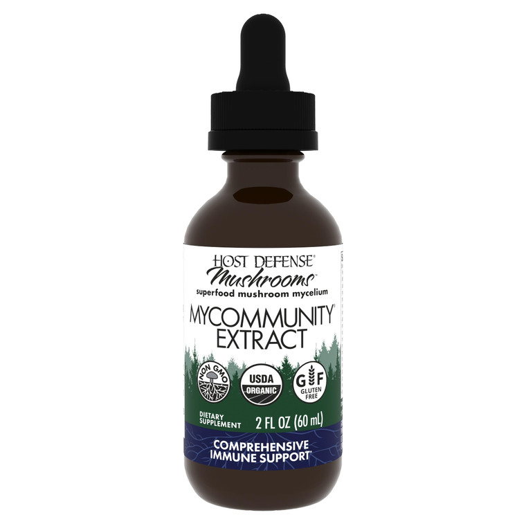 Host Defense MyCommunity Extract - 17 Species Blend Mushroom Supplement for Immune Support - Extract with Lion's Mane, Reishi, Chaga, Cordyceps, Turk
