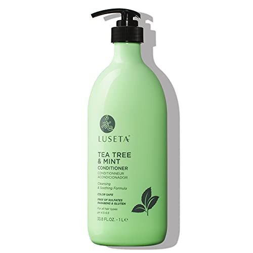 Luseta Tea Tree and Mint Conditioner 33.8 Oz, Refreshing & Nourishing Scalp Anti-dandruff, infused with Tea Tree & Peppermint Oil, Paraben Free and S