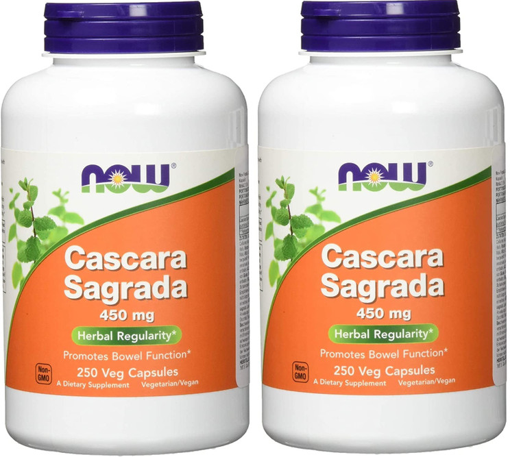 Cascara Sagrada, 450 mg, 250 Caps by Now Foods (Pack of 2)