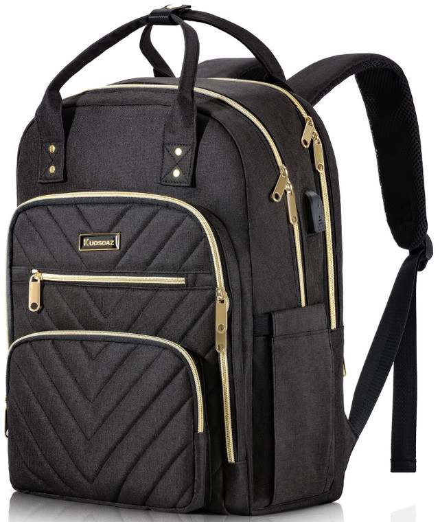 Kuosdaz Travel Laptop Backpack for Women, School Backpack for Teens, 15.6 Inch Work Laptop Bag with USB Port Charging, Water Resistant College School