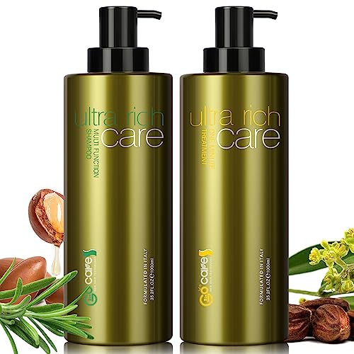 Bingocare 35.2 OZ Natrual Sulfate Free Argan Oil Shampoo and Conditioner Sets Ultrarich Haircare for Damaged Dry Curly Frizzy Hair Moisturizing Volum