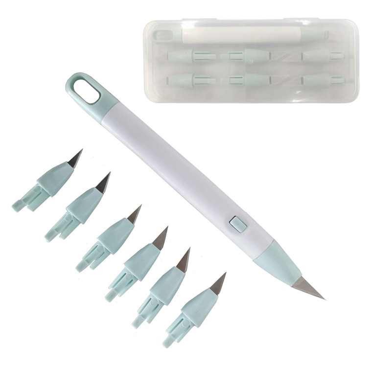 KINGFINGER Precision Craft Knife Set, 7-Piece Hobby Knife Kit with Case, Includes 6 Replaceable Blades, Ideal for Crafting, Scrapbooking, Rubber Stam