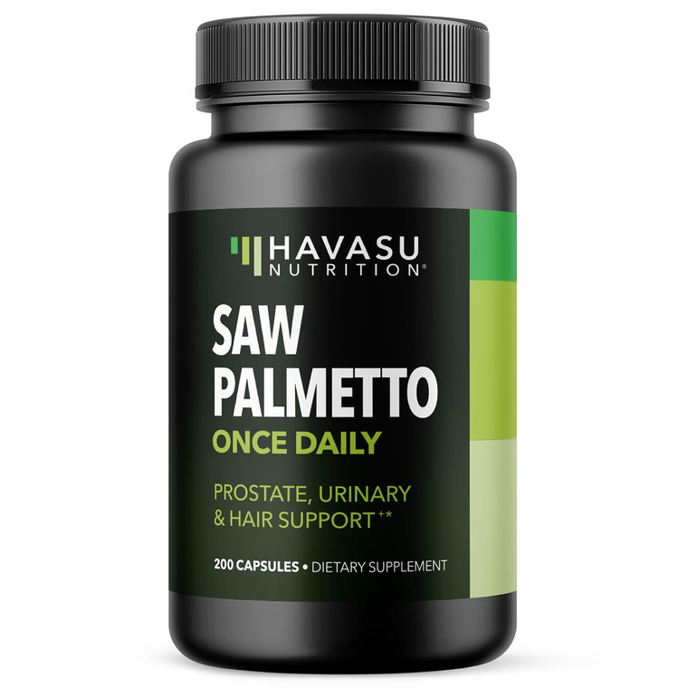 Saw Palmetto for Men Prostate Health Supplement to Promote Urinary Tract Function - 500mg Per Serving - 200 Count - DHT Blocker Hair Vitamin - Vegan,