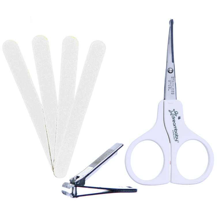 Dreambaby 6pc Baby Manicure Grooming Set with Safety Scissors, Nail Trimmers, and Emory Boards