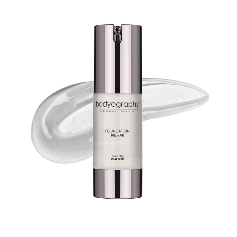 BODYOGRAPHY - Foundation Primer (Clear): Flawless Anti-Aging Salon Makeup Primer w/Vitamin E, A, Jojoba, Grapeseed Oil | Control Shine | Gluten-Free,