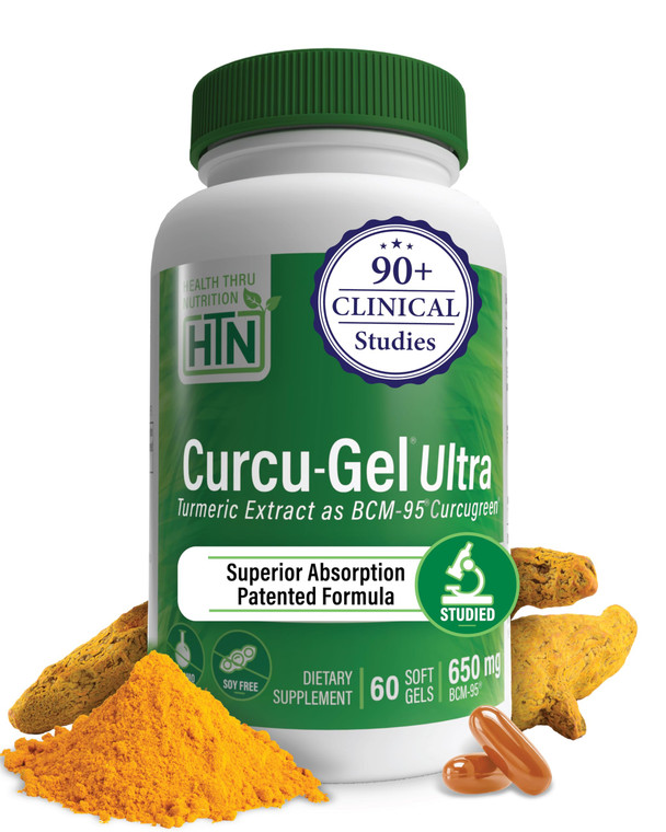 Health Thru Nutrition Curcu-Gel 650mg BCM-95® Curcugreen Turmeric Curcumin| High Absorption | Healthy Inflammation Response | Clinically Studied | 3r