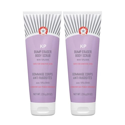First Aid Beauty - KP Bump Eraser Body Scrub with 10% AHA, Keratosis Pilaris Skin Exfoliater with Glycolic and Lactic acids, Helps Reduce Chicken Ski