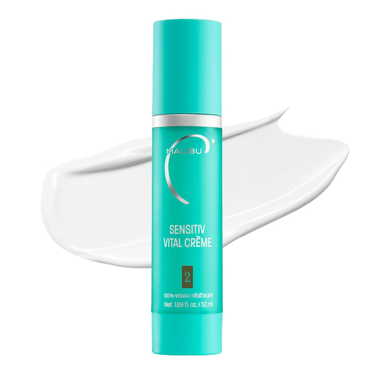 Malibu C Sensitiv Vital Crème Face Moisturizer - Non-Comedogenic Moisturizer for Combination Skin - Lightweight Formula Enriched with Pro Vitamin B5